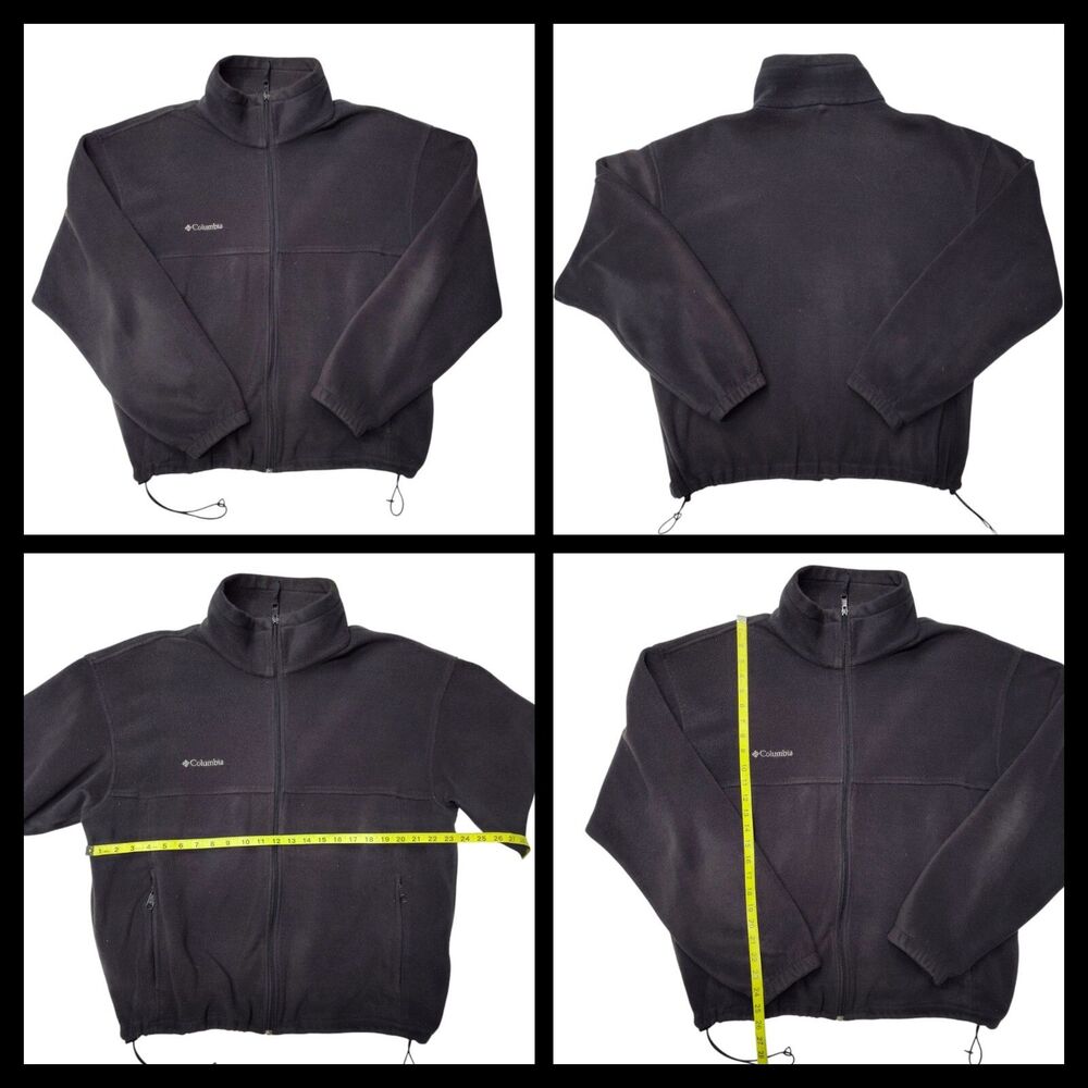 Columbia Fleece Zip Up Black Jacket  Men's X-Large